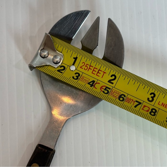 Vintage Salad Serving Set Wood Handle Stainless Rostfrei German MCM 11.5” - Picture 9 of 9